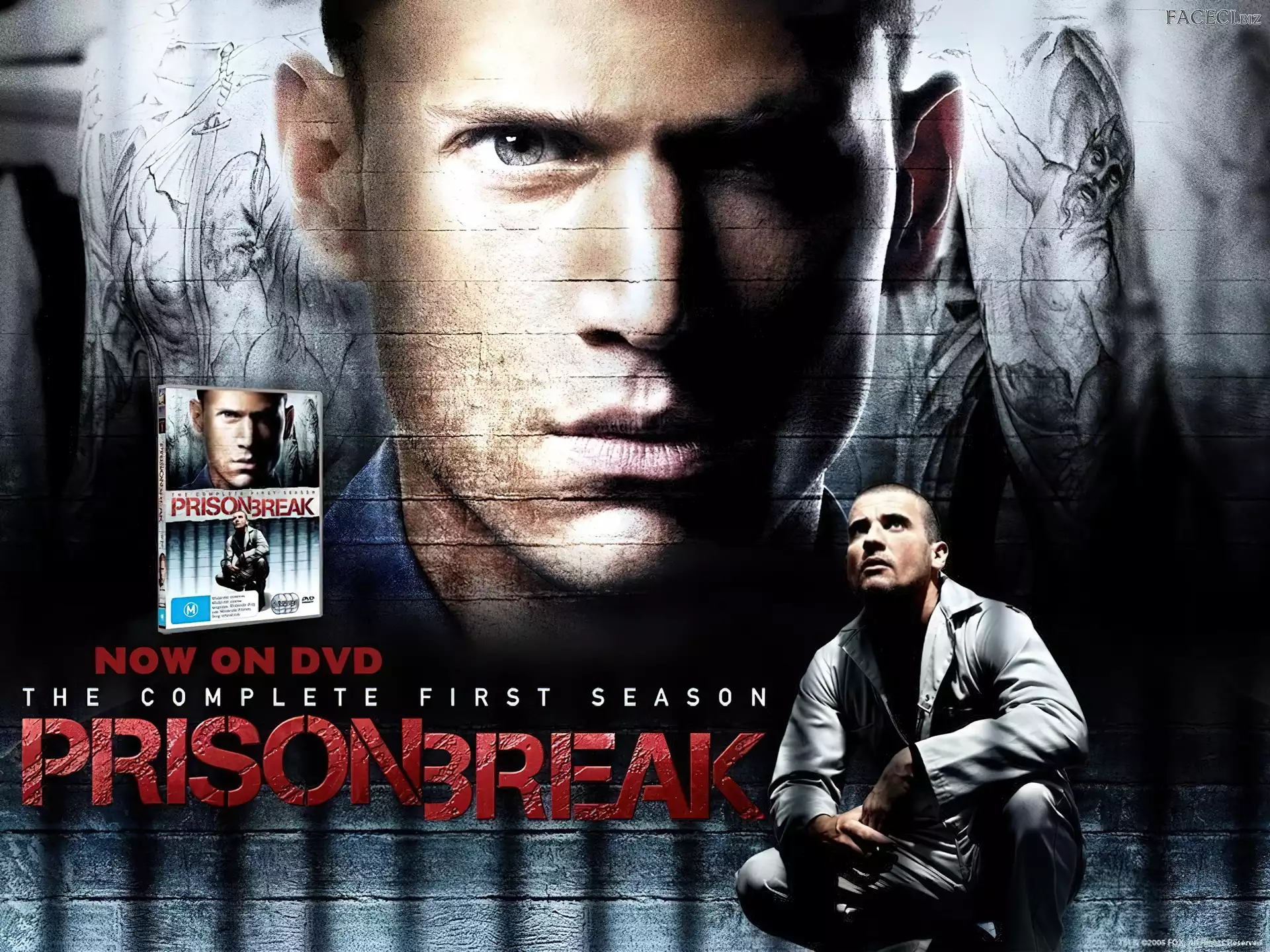 szkice, Prison Break, napis, Wentworth Miller, Skazany na śmierć, twarz